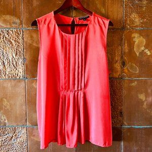 Banana Republic * Sleeveless, Front-pleated Top * Coral * XL